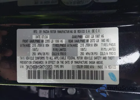 2024 Mazda Cx-30 2.5 S Select Sport from USA, damaged, VIN 3MVDMBBM1RM712253